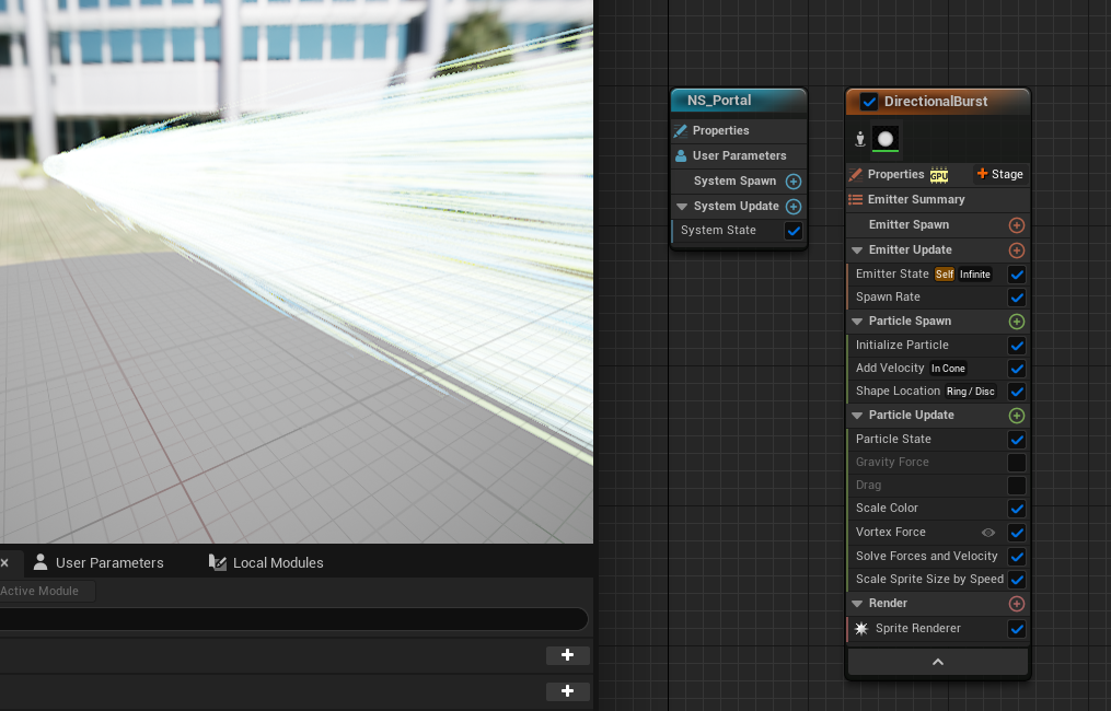 Niagara portal effect for teleportation